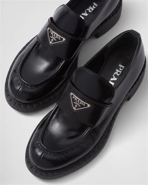 prada loafer chocolate|prada chocolate brushed leather loafers.